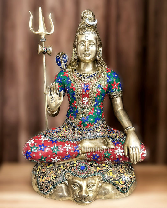 Pure Brass Lord Shiva Statue 23" Height