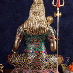 Pure Brass Lord Shiva Statue - 23" Meenakari