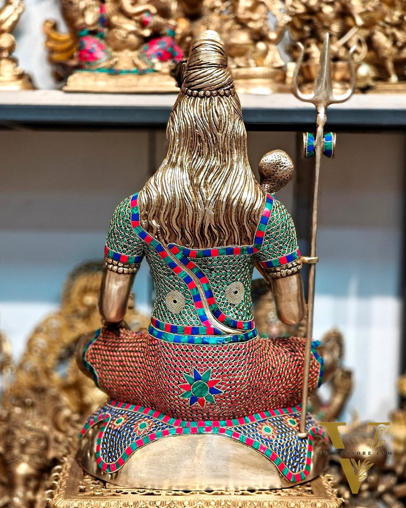 Pure Brass Lord Shiva Statue 23"