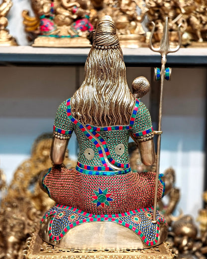 Pure Brass Lord Shiva Statue 23"