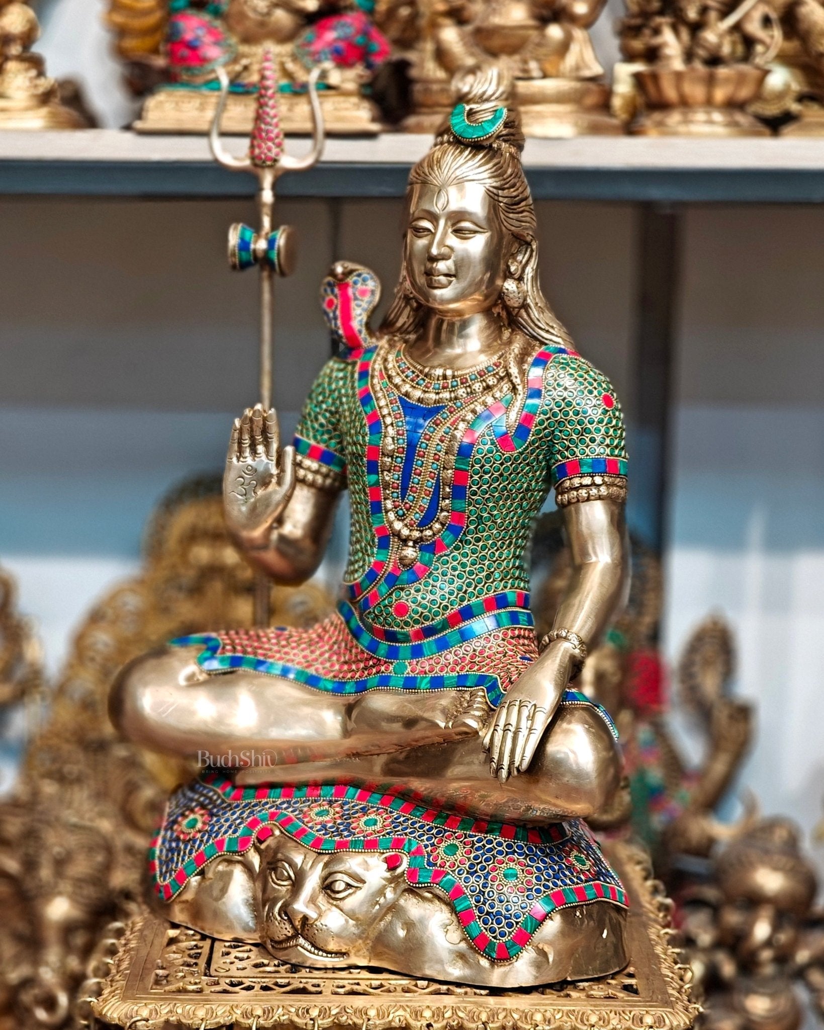 Pure Brass Lord Shiva Statue 23"