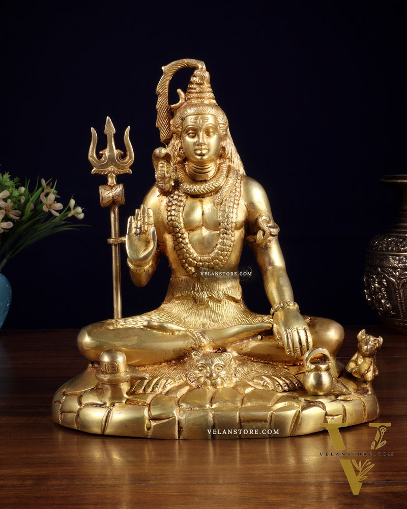 Pure Brass Lord Shiva Statue | 9 Inch