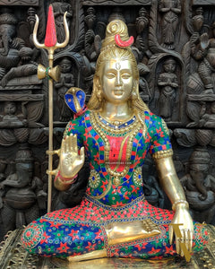 Pure Brass Lord Shiva Statue - Handcrafted 20 inch