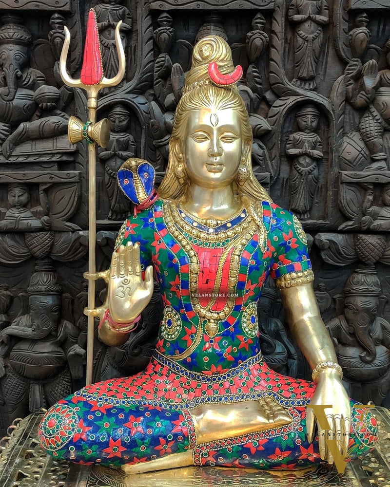 Pure Brass Lord Shiva Statue - Handcrafted 20 inch