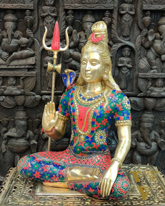 Pure Brass Lord Shiva Statue - Handcrafted 20 inch