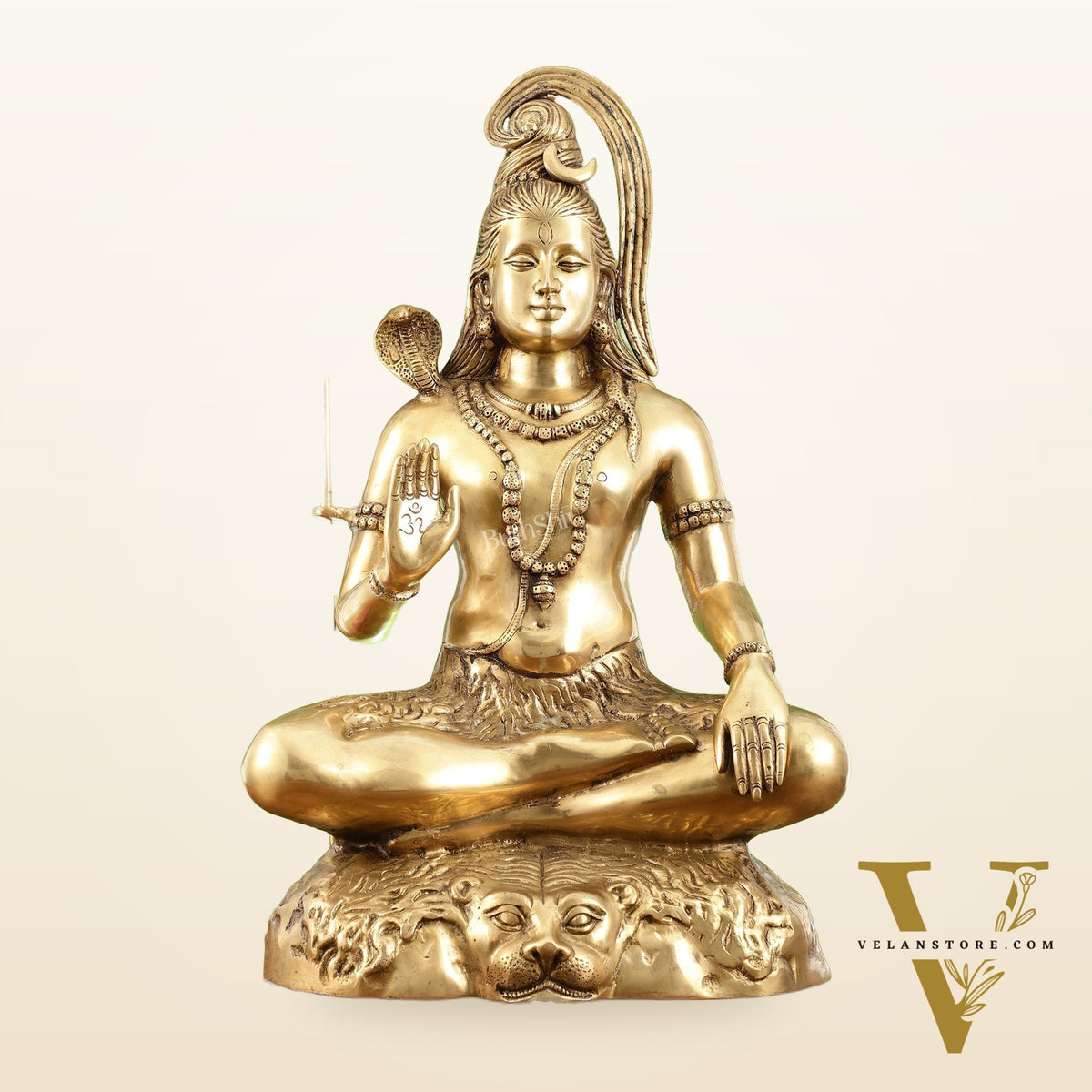 Pure Brass Lord Shiva Statue | Handcrafted | 22.5" Height