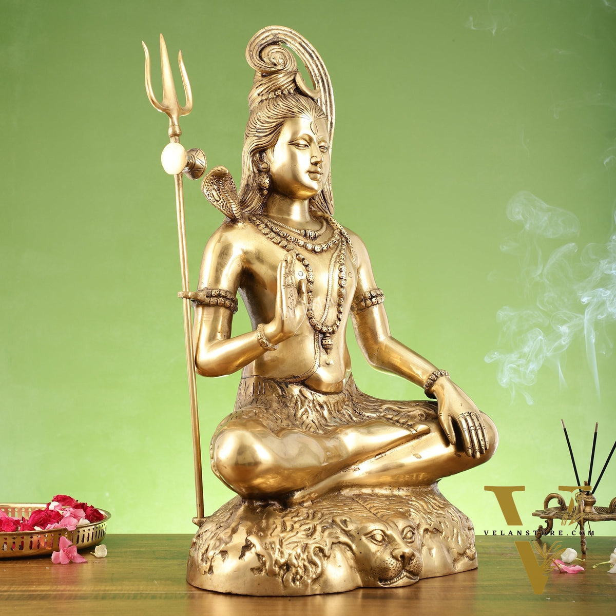 Pure Brass Lord Shiva Statue | Handcrafted | 22.5" Height