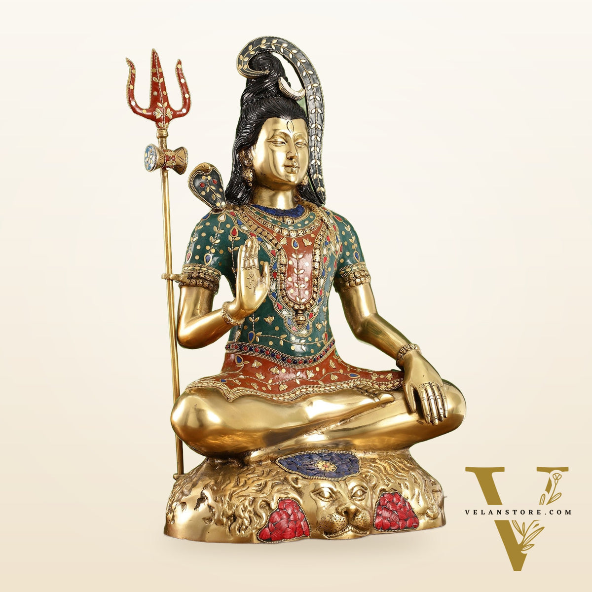 Pure Brass Lord Shiva Statue | Handcrafted | 22.5" Height
