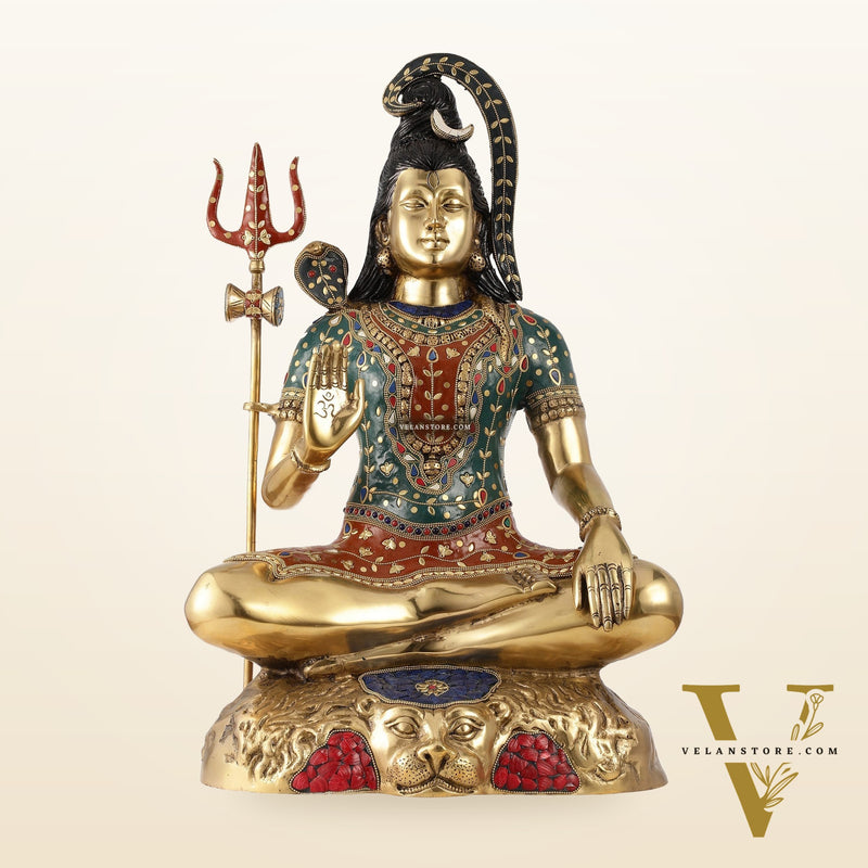 Pure Brass Lord Shiva Statue | Handcrafted | 22.5" Height