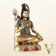 Pure Brass Lord Shiva Statue | Handcrafted | 22.5" Height