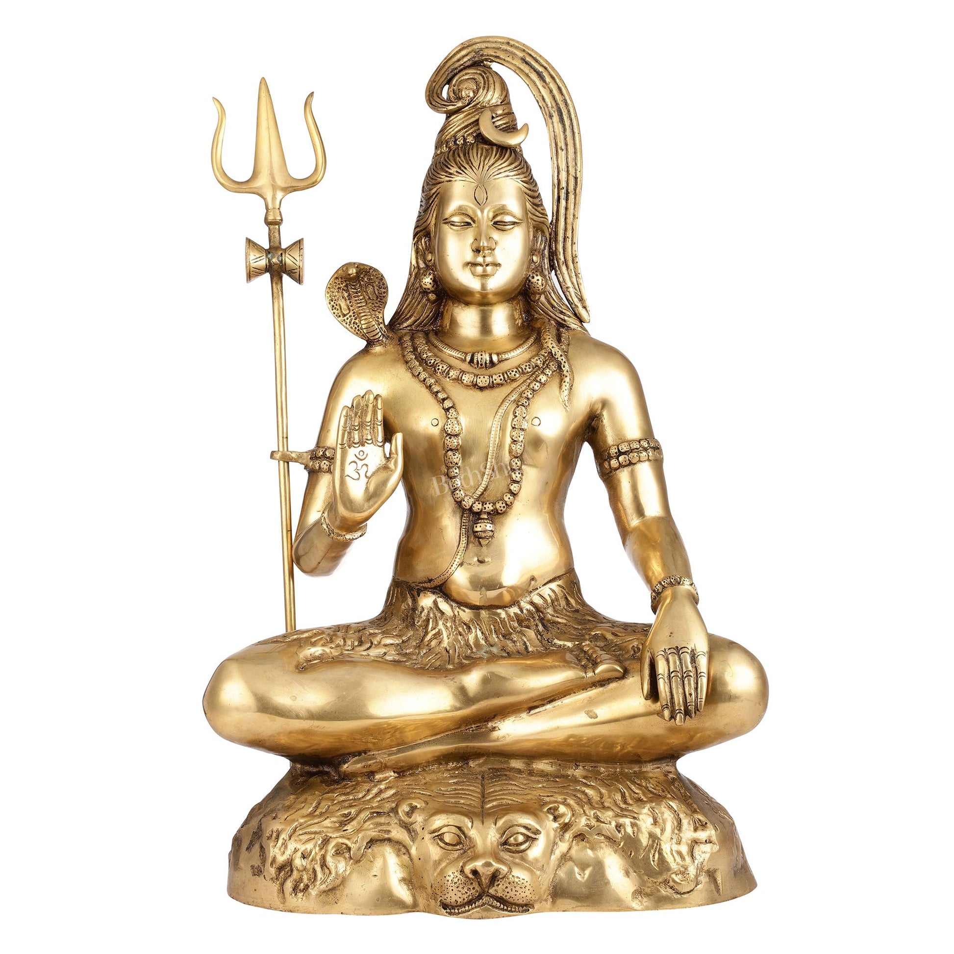 Pure Brass Lord Shiva Statue | Handcrafted | 22.5" Height