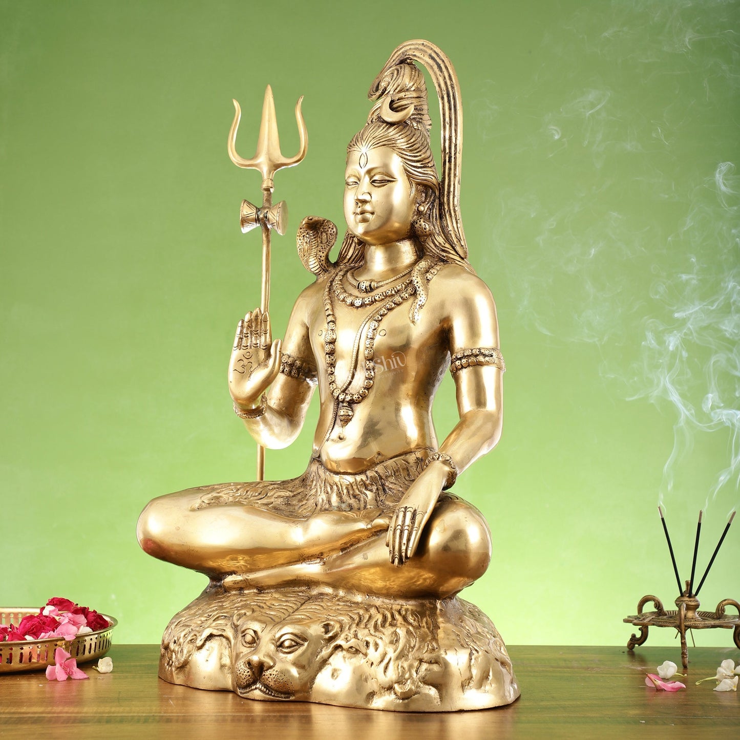 Pure Brass Lord Shiva Statue | Handcrafted | 22.5" Height