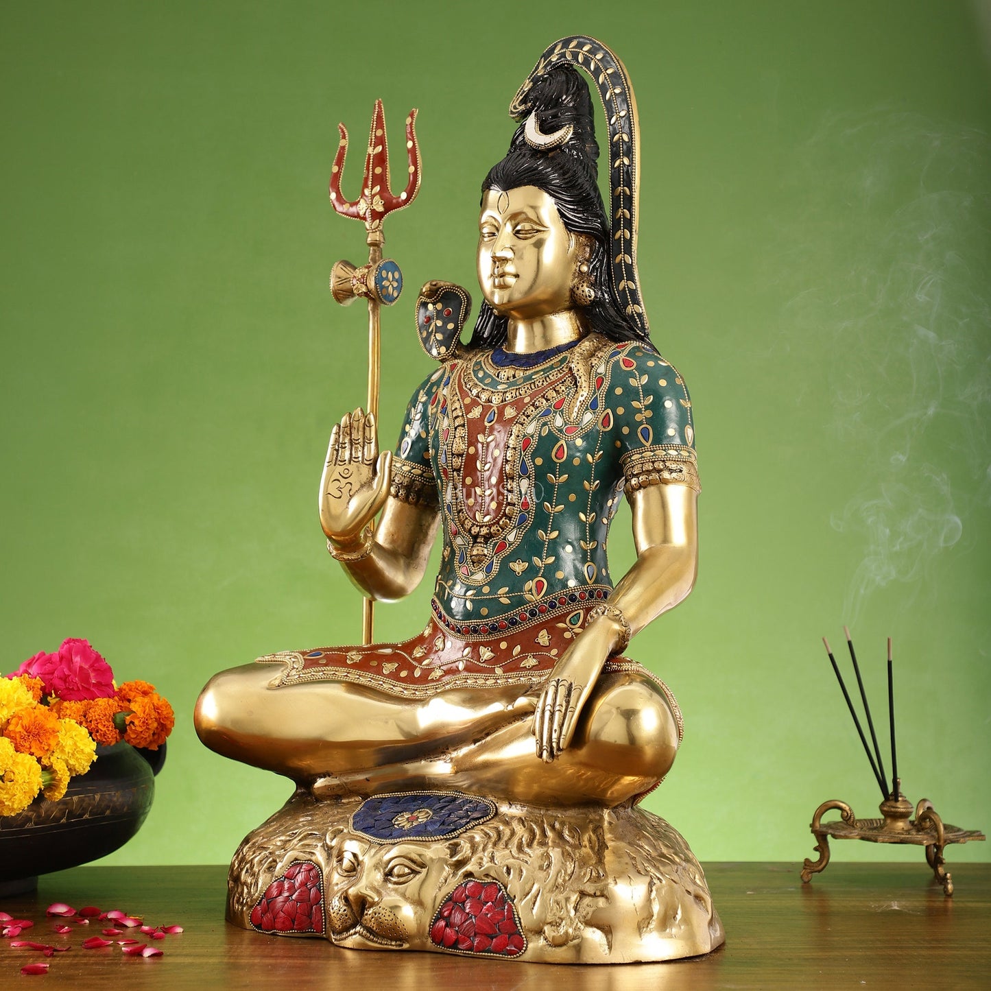 Pure Brass Lord Shiva Statue | Handcrafted | 22.5" Height