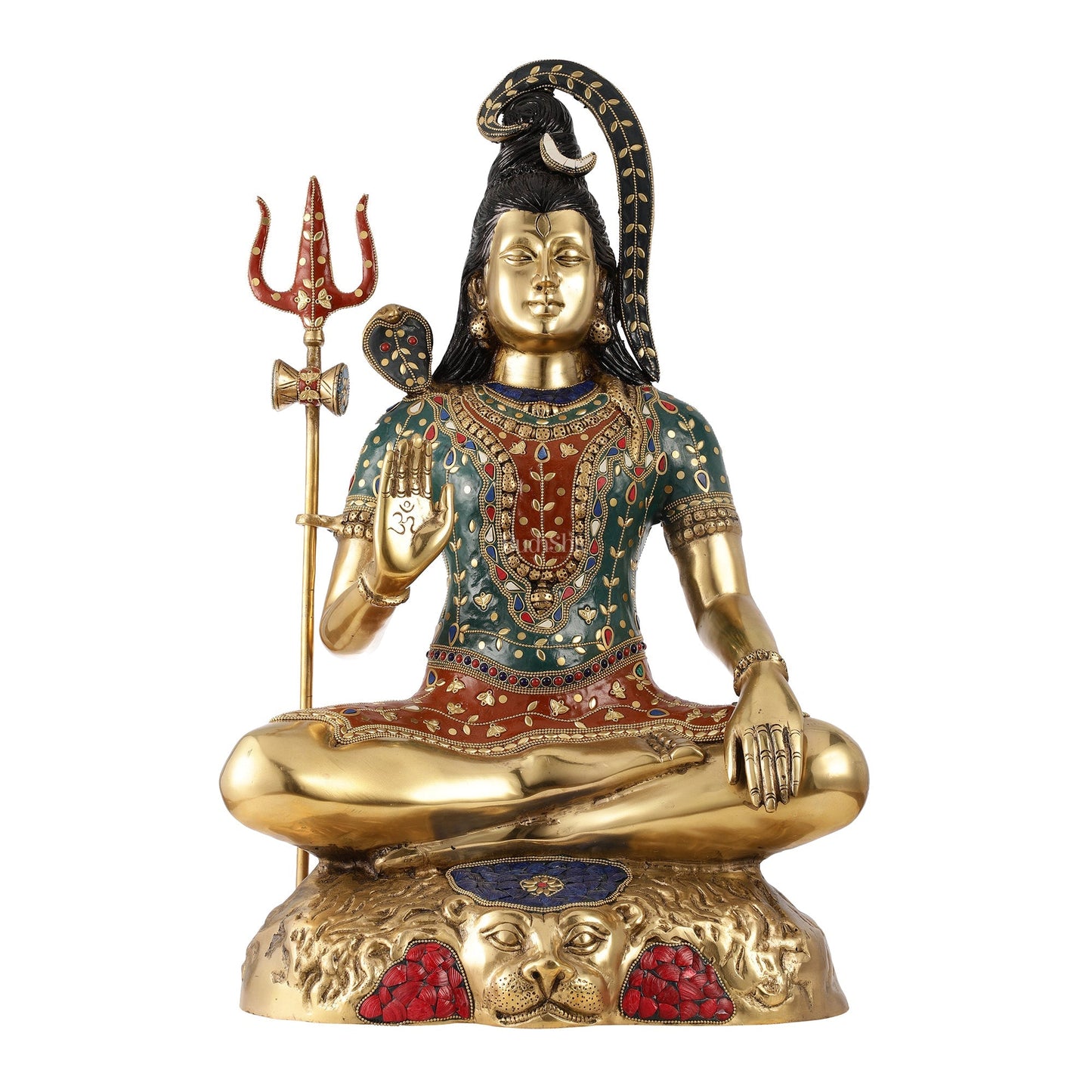 Pure Brass Lord Shiva Statue | Handcrafted | 22.5" Height