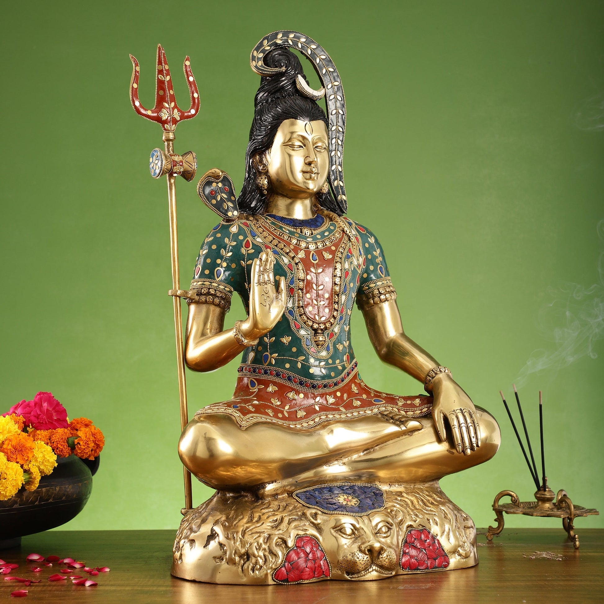 Pure Brass Lord Shiva Statue | Handcrafted | 22.5" Height