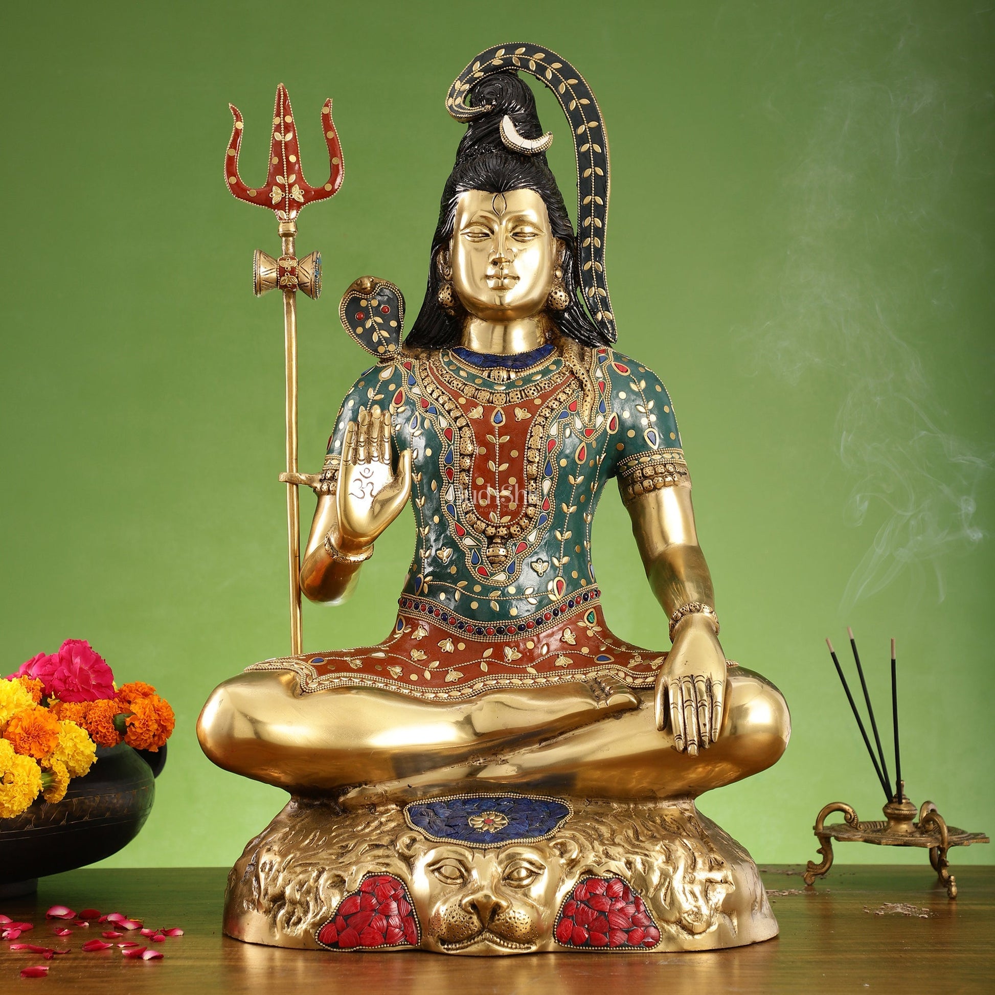Pure Brass Lord Shiva Statue | Handcrafted | 22.5" Height