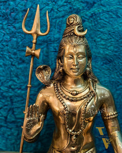 Pure Brass Lord Shiva Statue | Handcrafted in India | 20" Height
