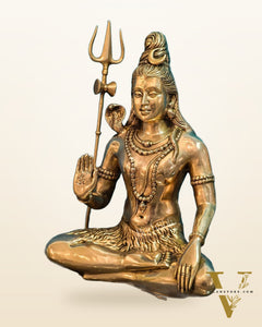 Pure Brass Lord Shiva Statue | Handcrafted in India | 20" Height