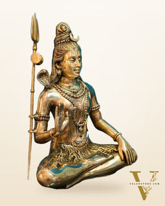 Pure Brass Lord Shiva Statue | Handcrafted in India | 20" Height