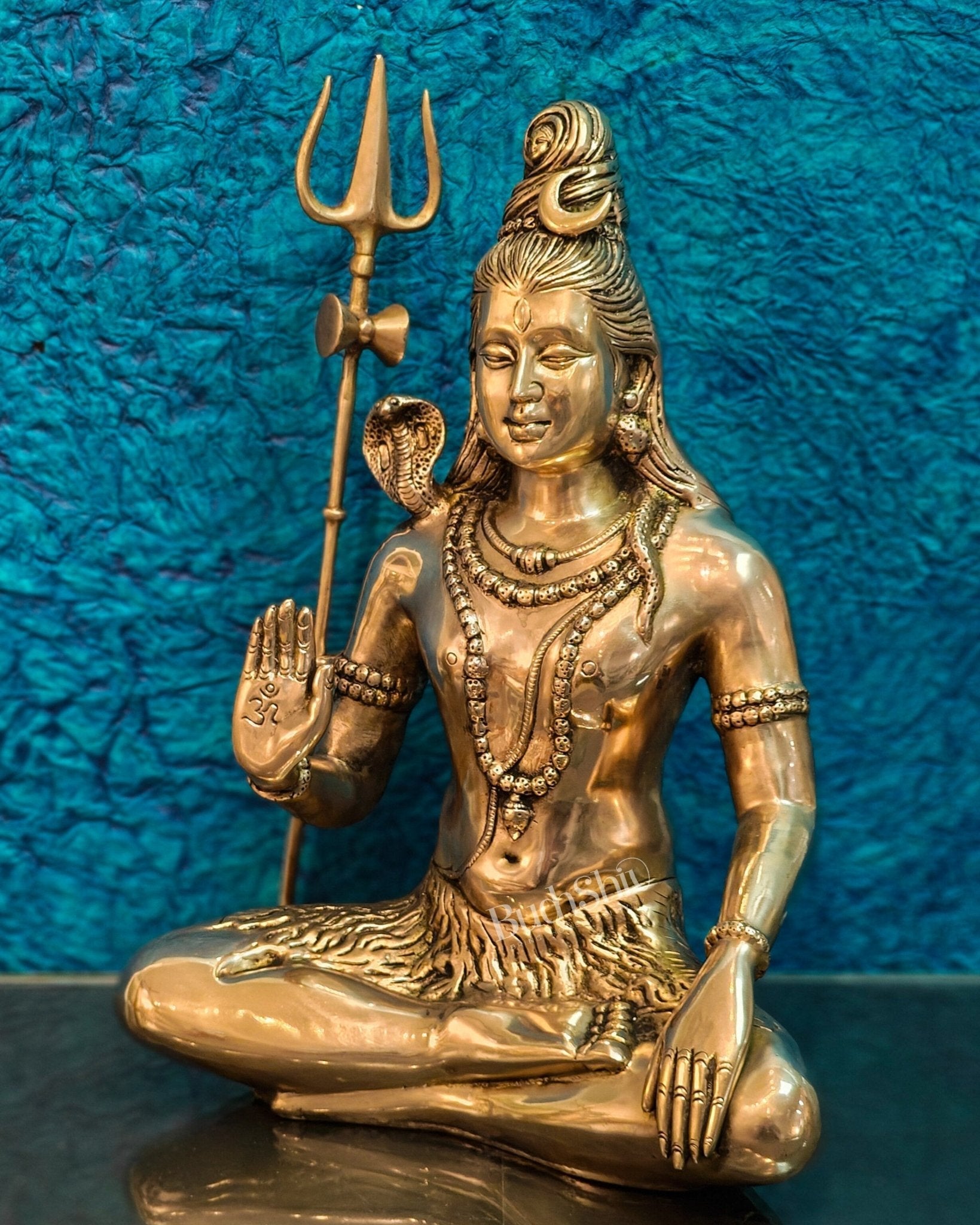 Pure Brass Lord Shiva Statue | Handcrafted in India | 20" Height