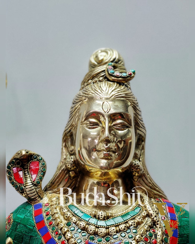 Pure Brass Lord Shiva Statue - meenakari | 22.5 Inch Height