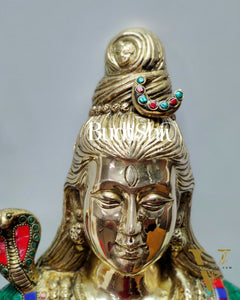 Pure Brass Lord Shiva Statue - meenakari | 22.5 Inch Height
