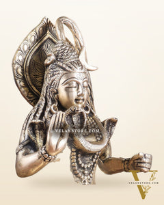 Pure Brass Lord Shiva Statue with Om Aura – 11.5" x 9.5" x 5.5"
