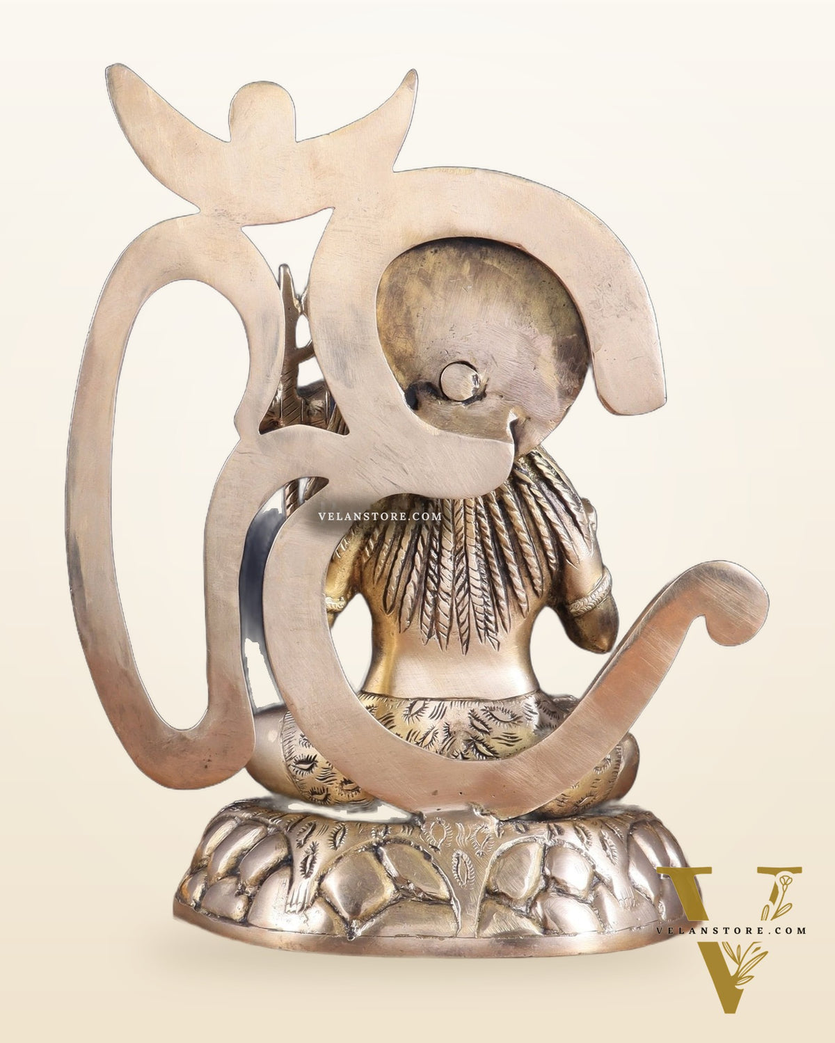 Pure Brass Lord Shiva Statue with Om Aura – 11.5" x 9.5" x 5.5"