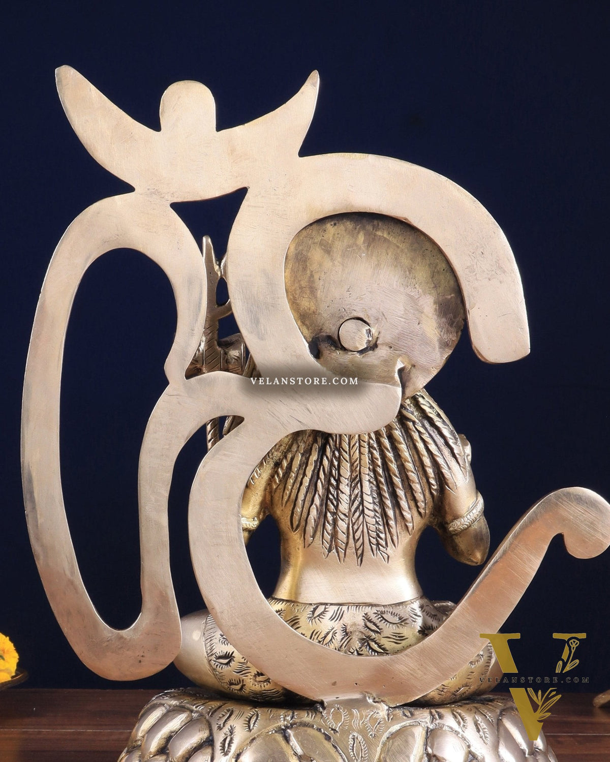 Pure Brass Lord Shiva Statue with Om Aura – 11.5" x 9.5" x 5.5"