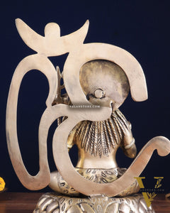 Pure Brass Lord Shiva Statue with Om Aura – 11.5" x 9.5" x 5.5"