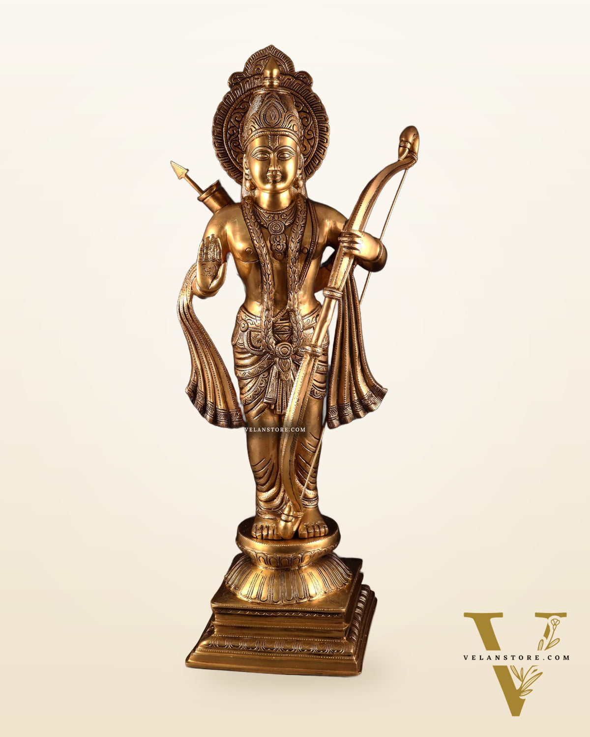 Pure Brass Lord Shri Ram Chandra Statue in Blessing Mudra – 31”