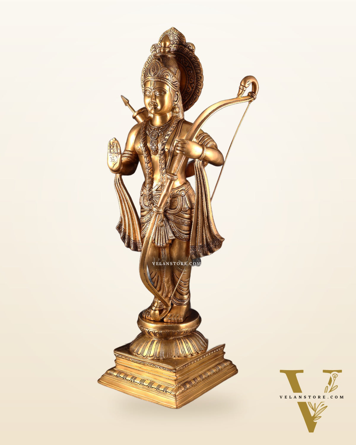 Pure Brass Lord Shri Ram Chandra Statue in Blessing Mudra – 31”