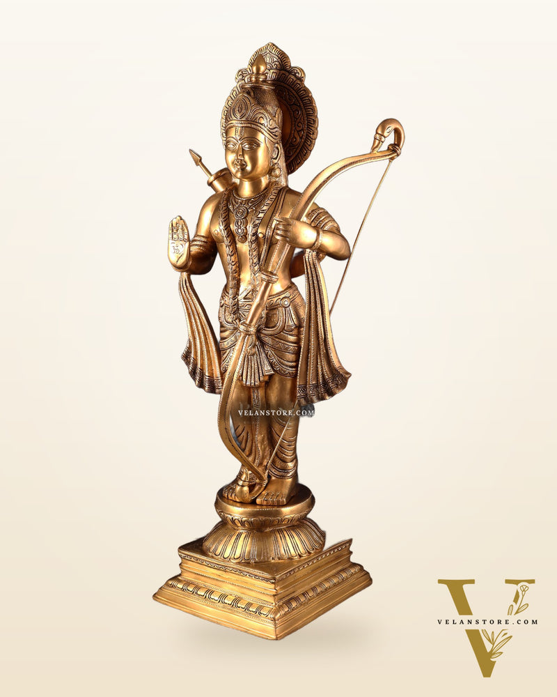 Pure Brass Lord Shri Ram Chandra Statue in Blessing Mudra – 31”