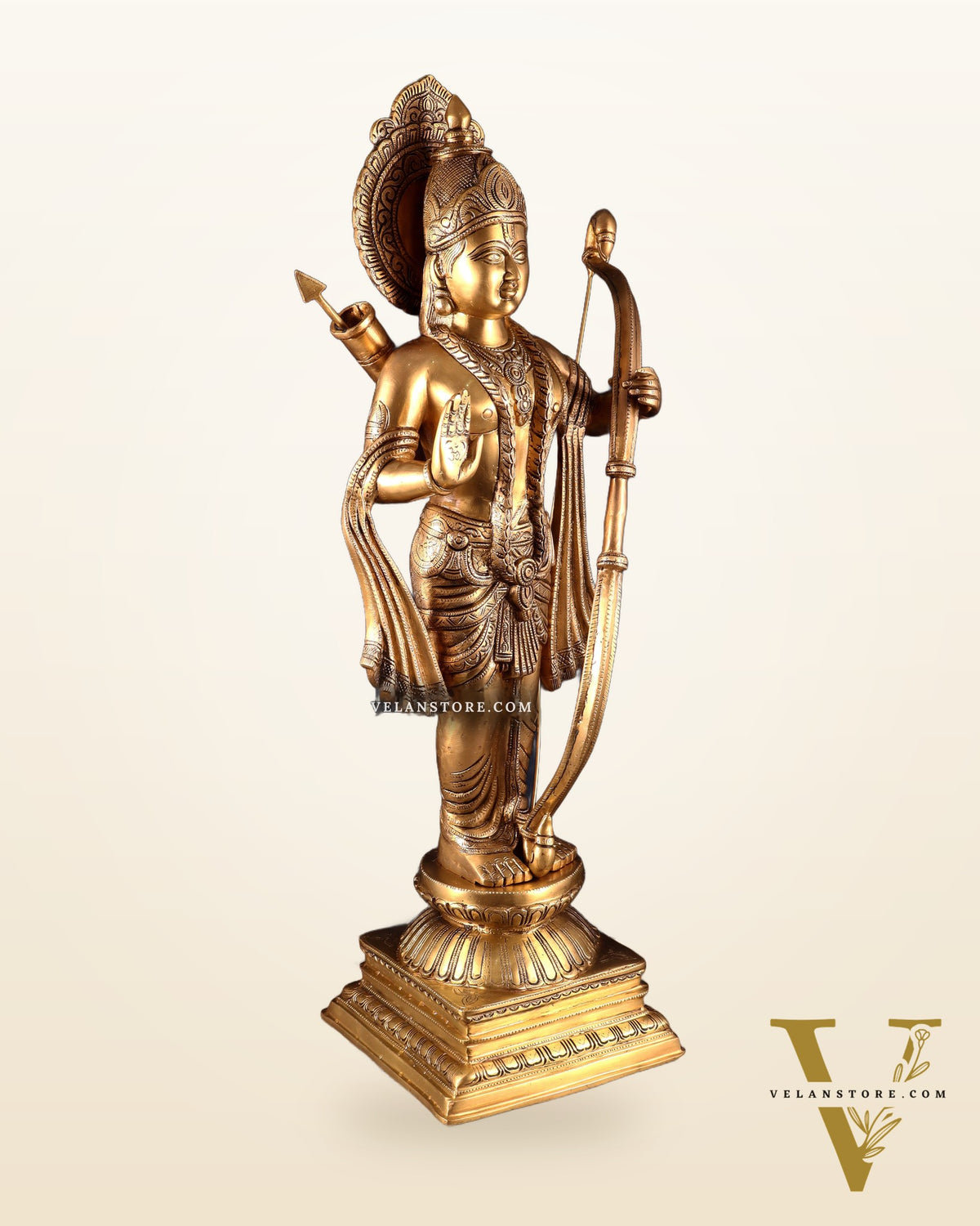Pure Brass Lord Shri Ram Chandra Statue in Blessing Mudra – 31”