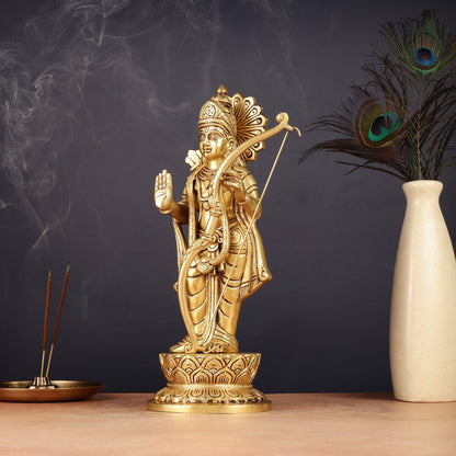 Pure Brass Lord Shri Ram Statue | Aashirwad Mudra | 12"
