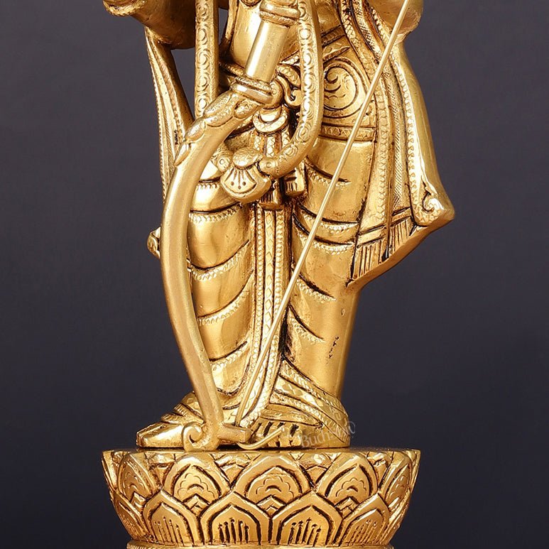 Pure Brass Lord Shri Ram Statue | Aashirwad Mudra | 12"
