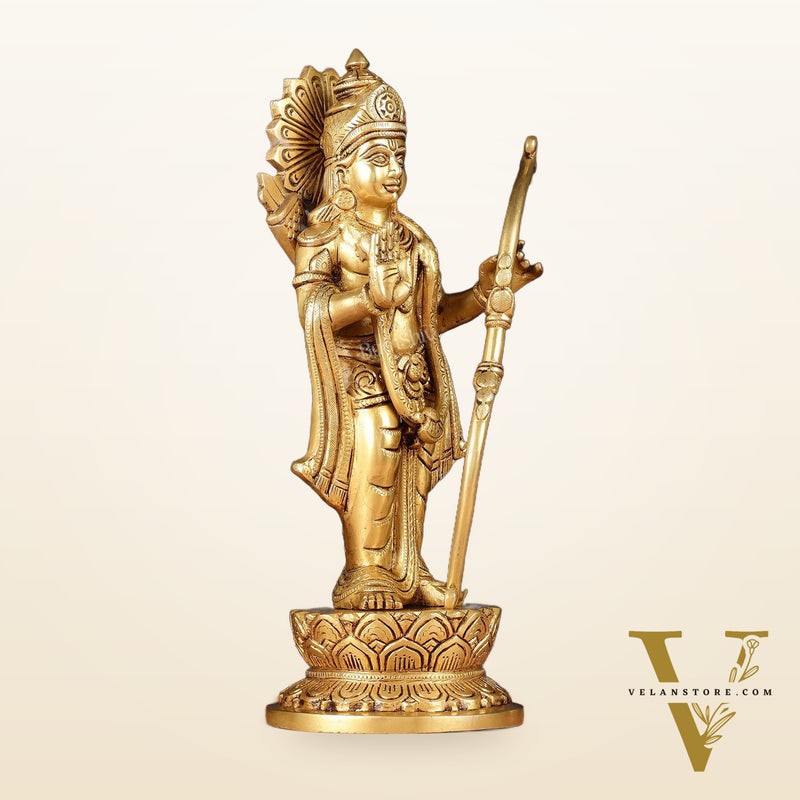 Pure Brass Lord Shri Ram Statue | Aashirwad Mudra | 12"
