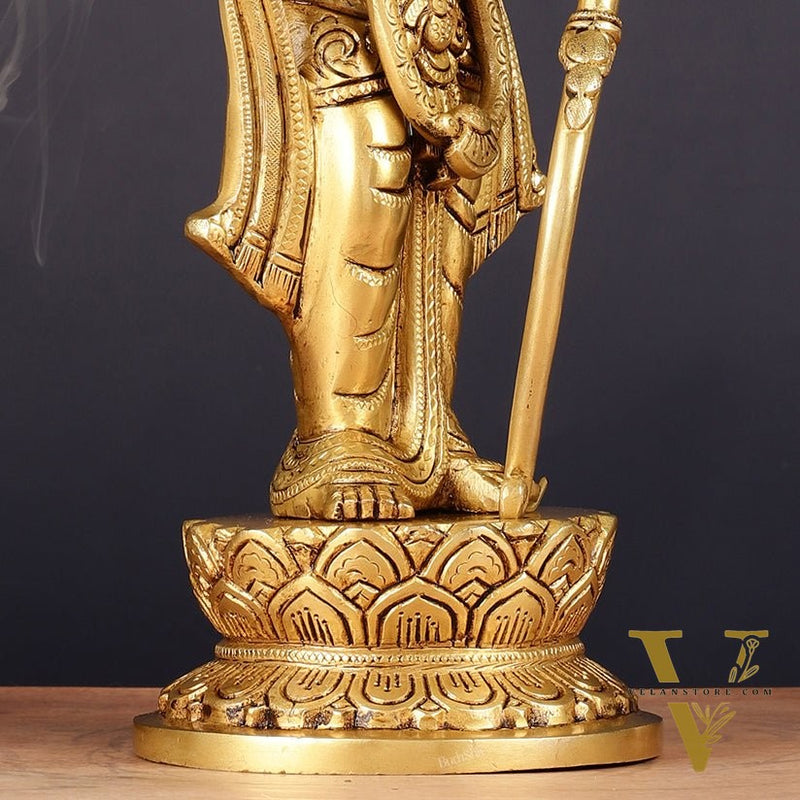 Pure Brass Lord Shri Ram Statue | Aashirwad Mudra | 12"