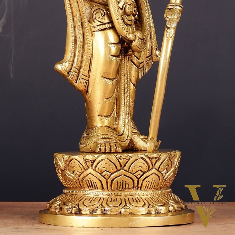 Pure Brass Lord Shri Ram Statue | Aashirwad Mudra | 12"