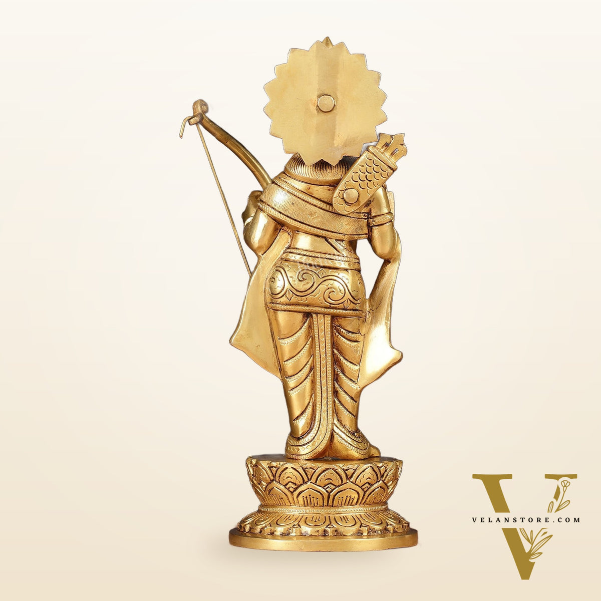 Pure Brass Lord Shri Ram Statue | Aashirwad Mudra | 12"