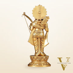 Pure Brass Lord Shri Ram Statue | Aashirwad Mudra | 12"