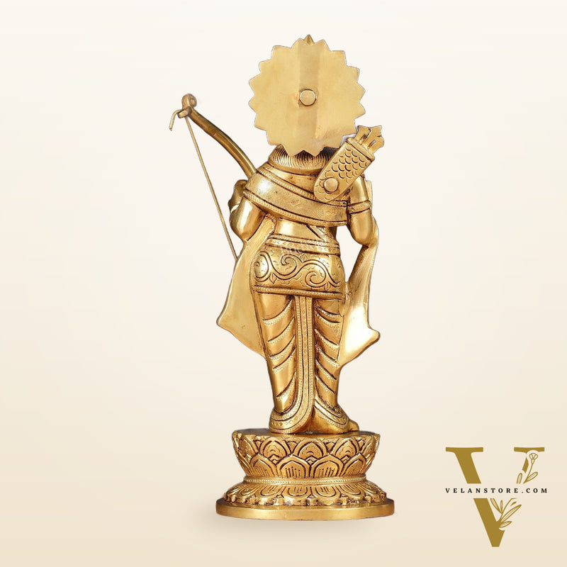 Pure Brass Lord Shri Ram Statue | Aashirwad Mudra | 12"