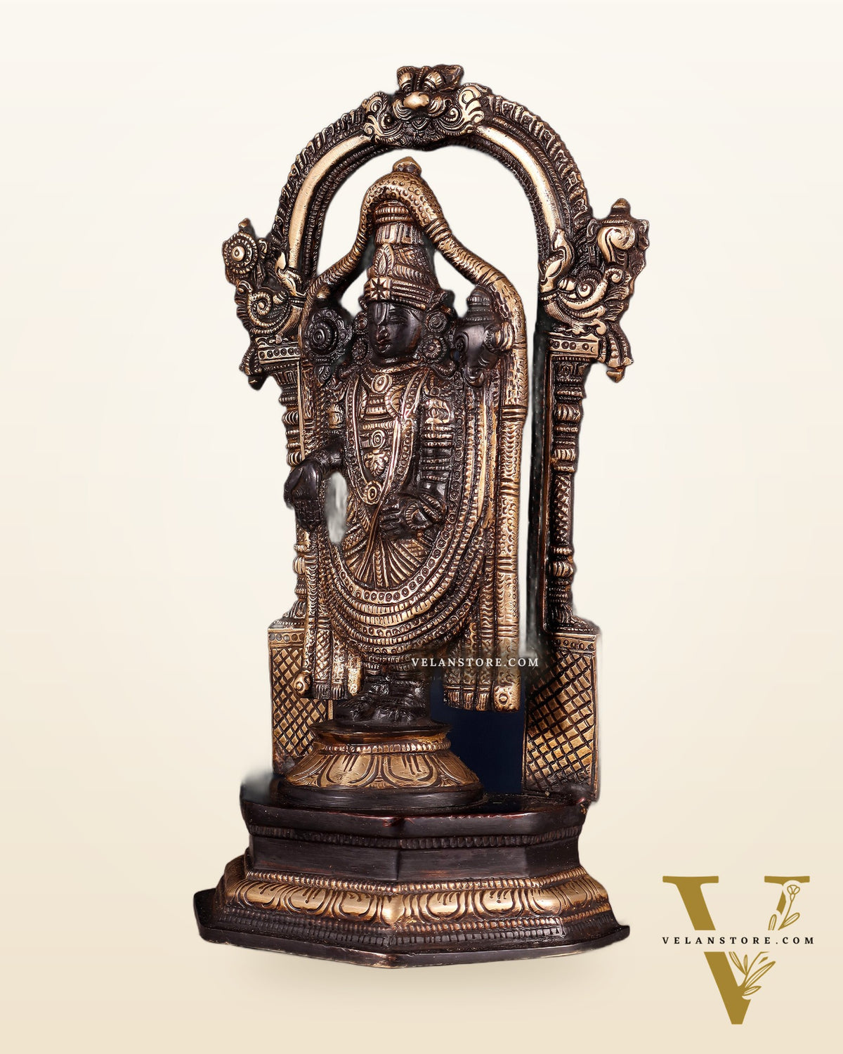 Pure Brass Lord Tirupati Balaji black Statue | Height: 12 inch