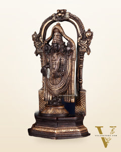 Pure Brass Lord Tirupati Balaji black Statue | Height: 12 inch