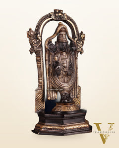 Pure Brass Lord Tirupati Balaji black Statue | Height: 12 inch