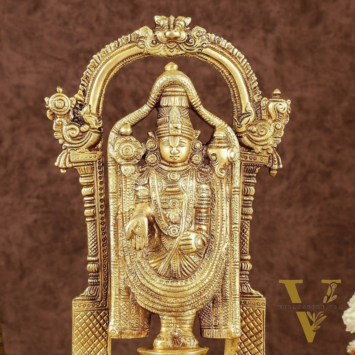 Pure Brass Lord Tirupati Balaji Statue | Height: 12 inch