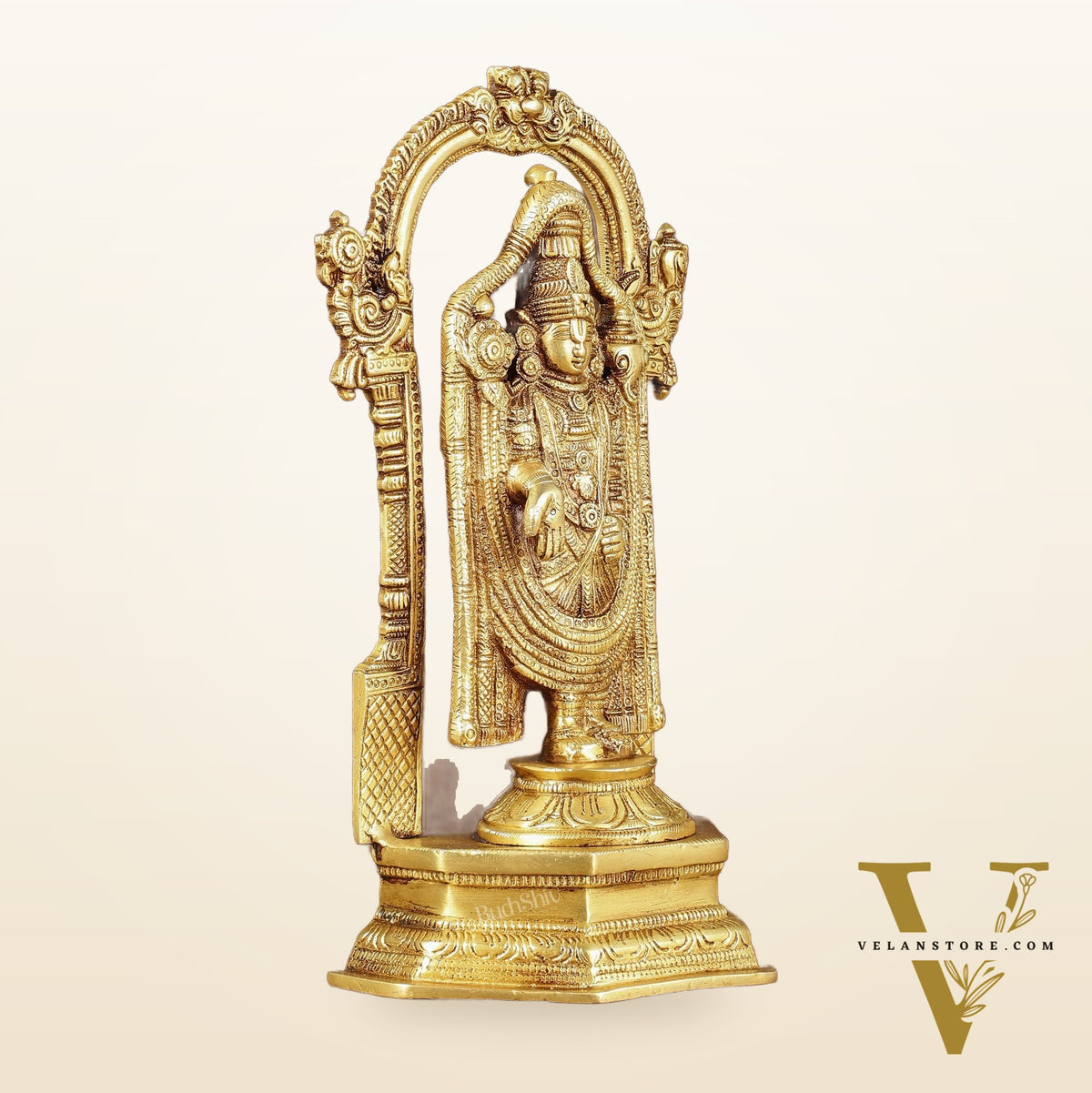 Pure Brass Lord Tirupati Balaji Statue | Height: 12 inch