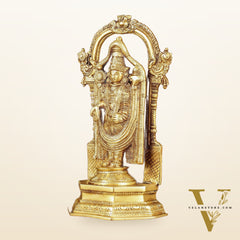 Pure Brass Lord Tirupati Balaji Statue | Height: 12 inch