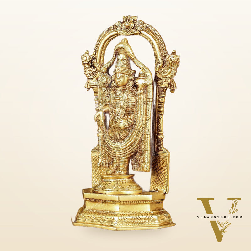 Pure Brass Lord Tirupati Balaji Statue | Height: 12 inch