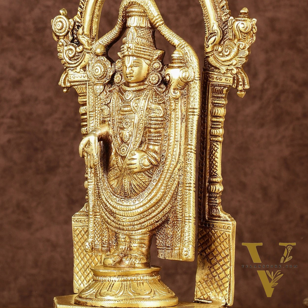 Pure Brass Lord Tirupati Balaji Statue | Height: 12 inch